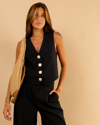 Gilet boutons dorés