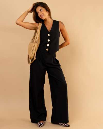Pantalon pinces bouton