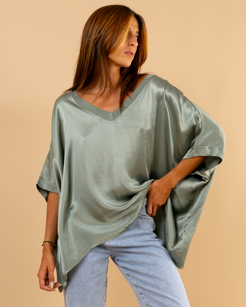 Blouse oversize satin