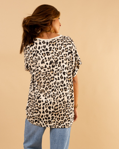 T-Shirt léo col lurex
