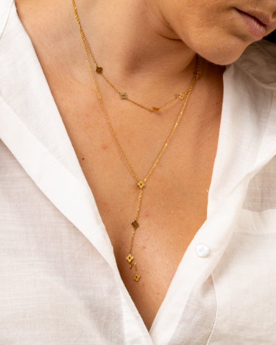 Collier double étoiles