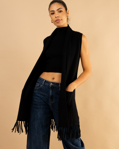 Gilet franges sans manches