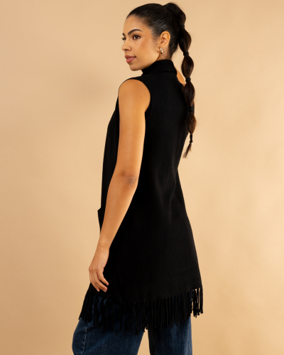 Gilet franges sans manches