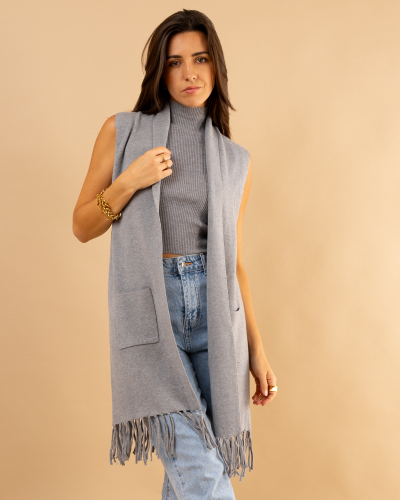 Gilet franges sans manches