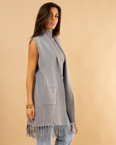 Gilet franges sans manches