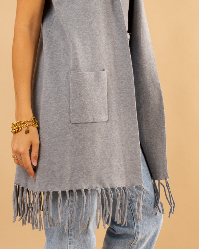 Gilet franges sans manches