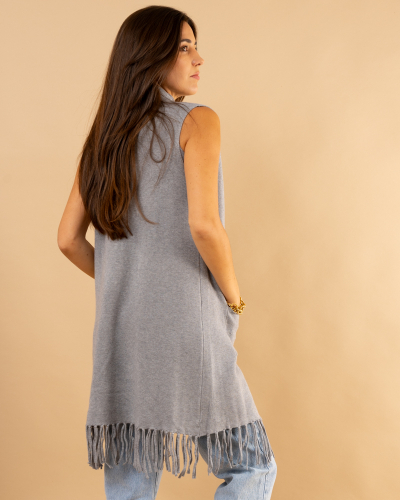 Gilet franges sans manches