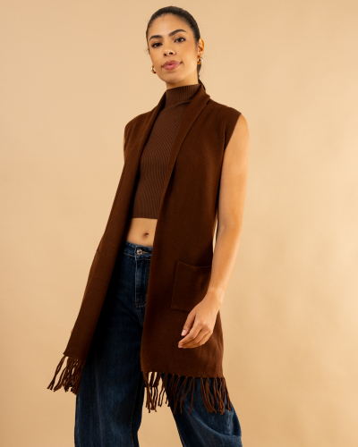 Gilet franges sans manches