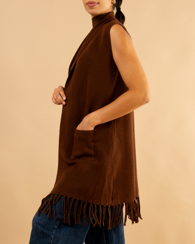 Gilet franges sans manches