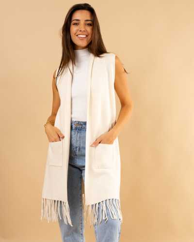 Gilet franges sans manches