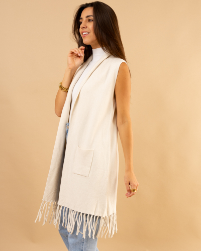 Gilet franges sans manches