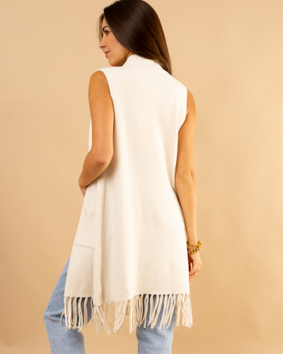 Gilet franges sans manches