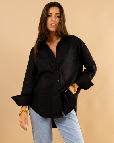 Chemise unie strass