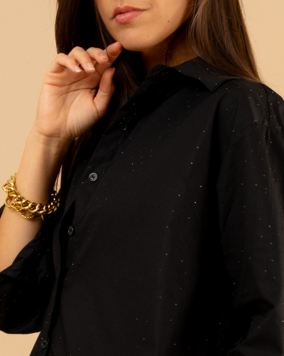 Chemise unie strass