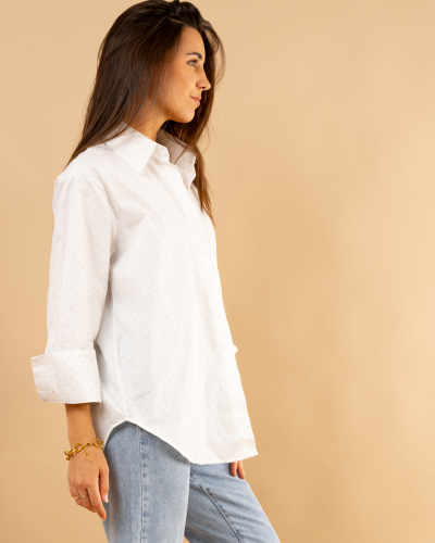 Chemise unie strass