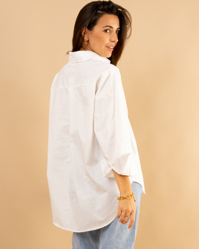 Chemise unie strass