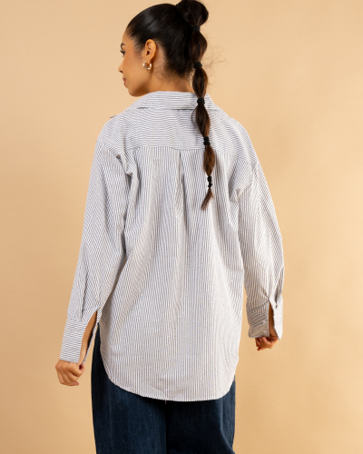 Chemise rayée strass