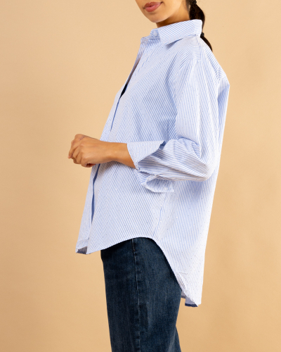 Chemise rayée strass