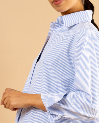 Chemise rayée strass