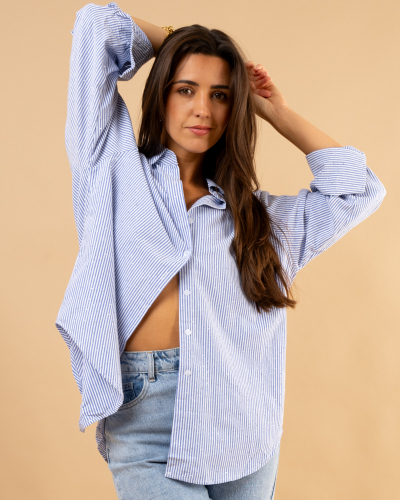 Chemise rayée strass