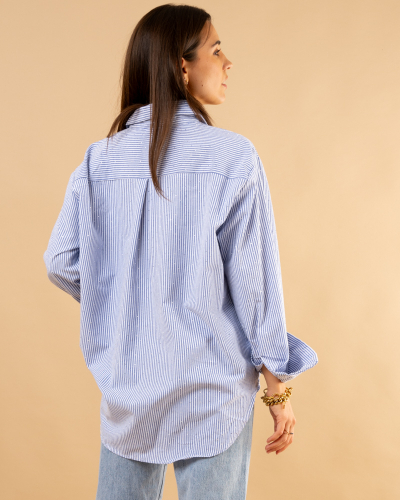 Chemise rayée strass