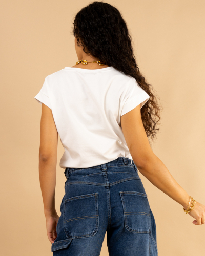 T-shirt col en v