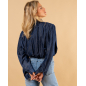 Chemise courte brut strass