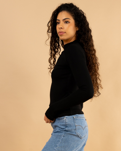 T-shirt col montant manches longues