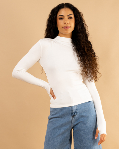 T-shirt col montant manches longues