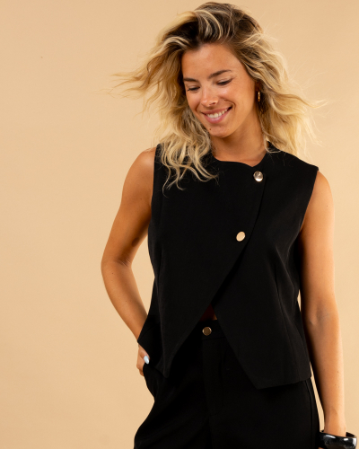 Gilet boutons dorés côté