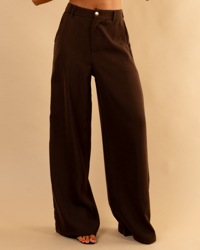Pantalon bouton doré