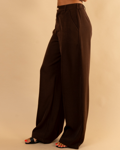 Pantalon bouton doré