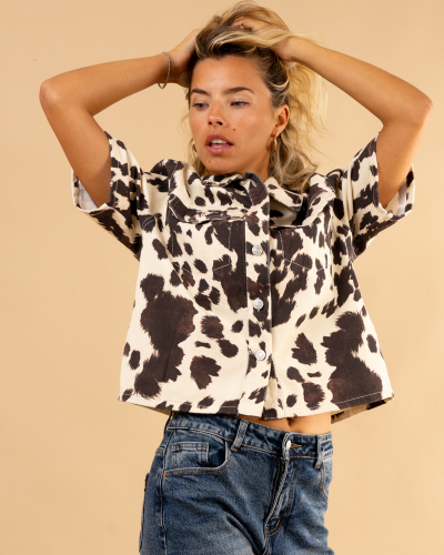 Veste manches courtes vache