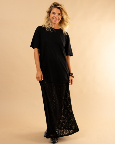 Robe t-shirt dentelle