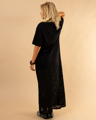 Robe t-shirt dentelle