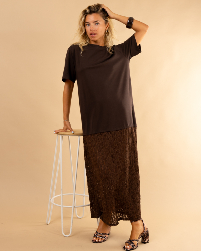 Robe t-shirt dentelle
