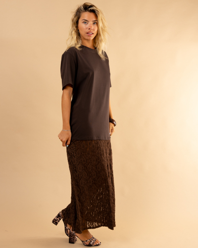 Robe t-shirt dentelle