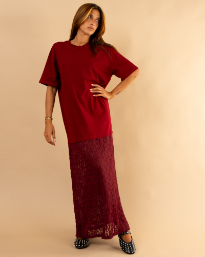 Robe t-shirt dentelle