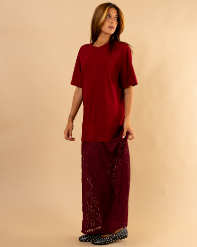 Robe t-shirt dentelle