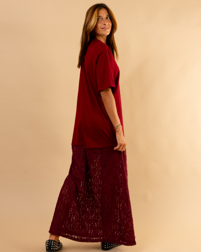 Robe t-shirt dentelle