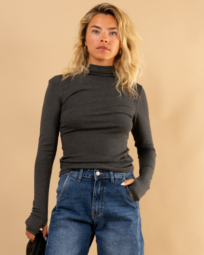 T-shirt col montant manches longues