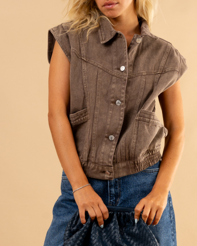 Veste gilet sans manches jean