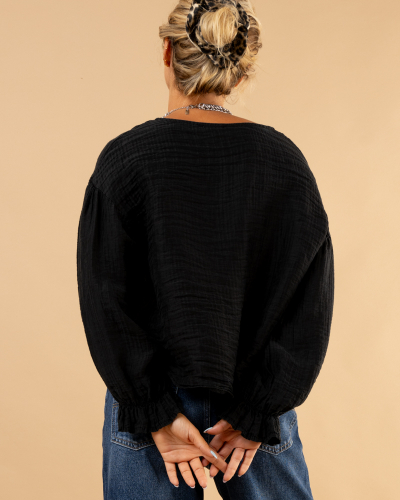 Blouse nœud poches