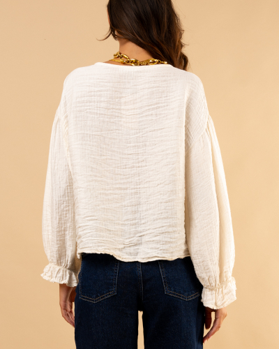 Blouse nœud poches