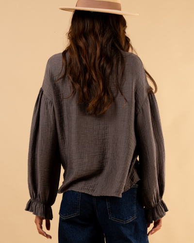 Blouse nœud poches