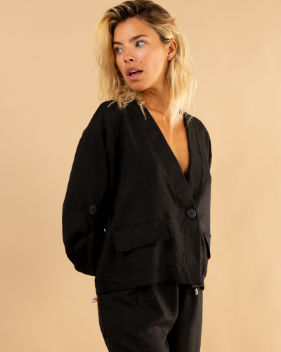 Blouse poches boutons