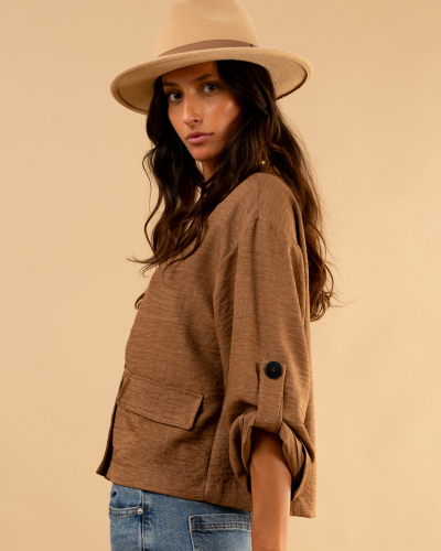 Blouse poches boutons