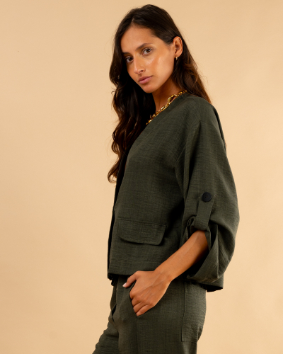 Blouse poches boutons