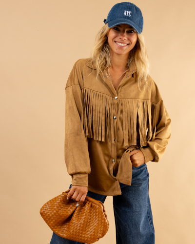 Veste franges suédine sierra