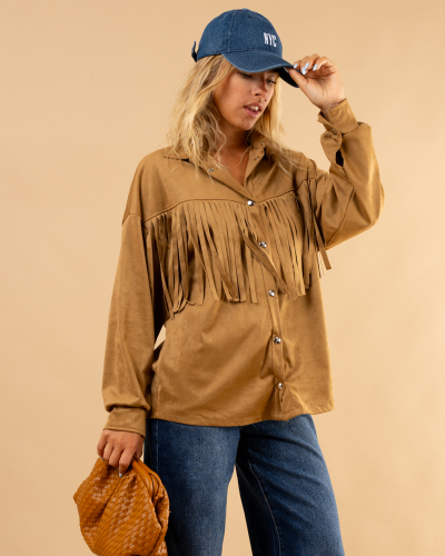 Veste franges suédine sierra